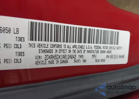 2010 Dodge Grand Caravan Sxt from USA, damaged, VIN 2D4RN5DX1AR124642